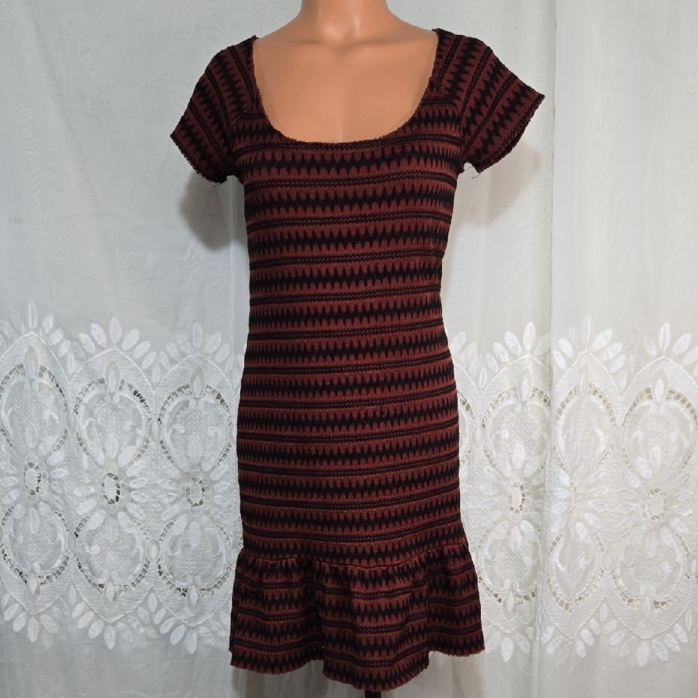 Free People Crochet Striped Dress Sz Medium